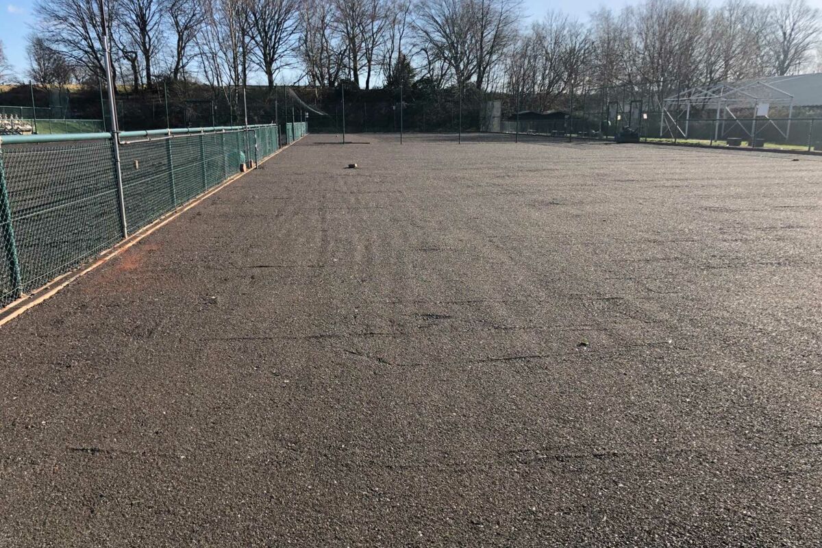 Finished base for the installation of the all-weather tennis court